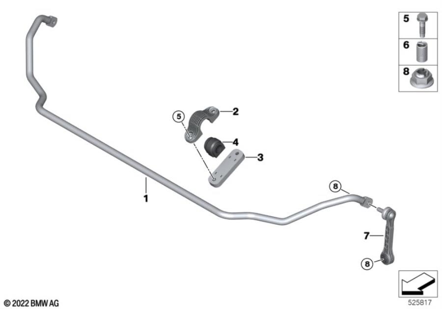 Diagram Stabilizer, rear for your BMW 528i  