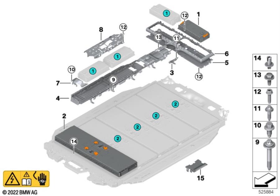 Diagram High-voltage battery module for your 2012 BMW M6   