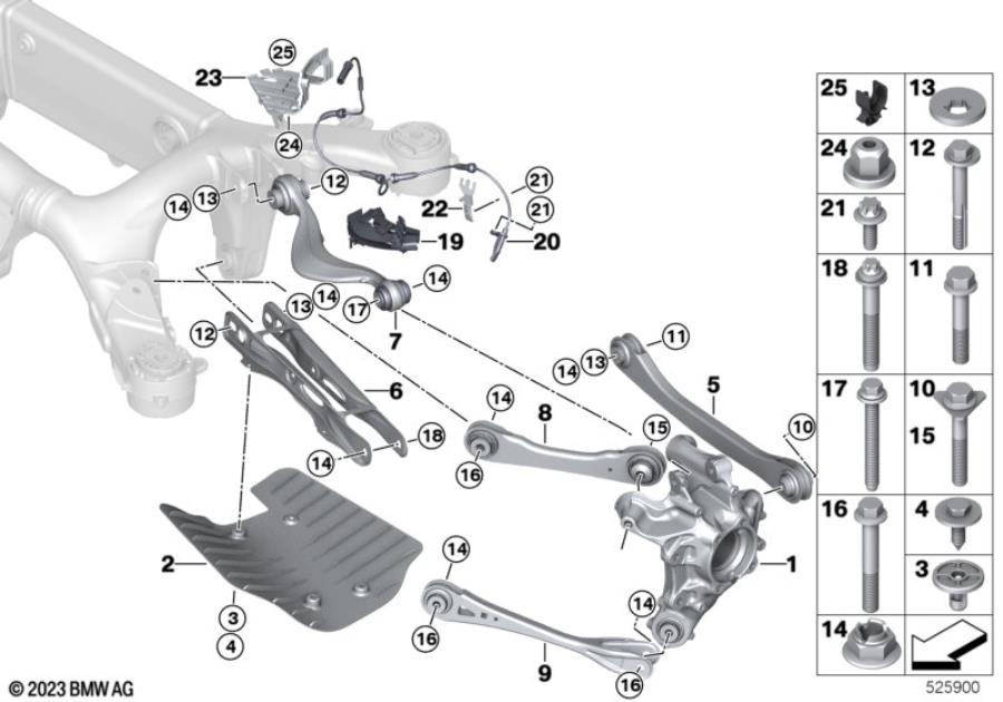 Diagram Rear axle support/wheel suspension for your 2015 BMW M6   