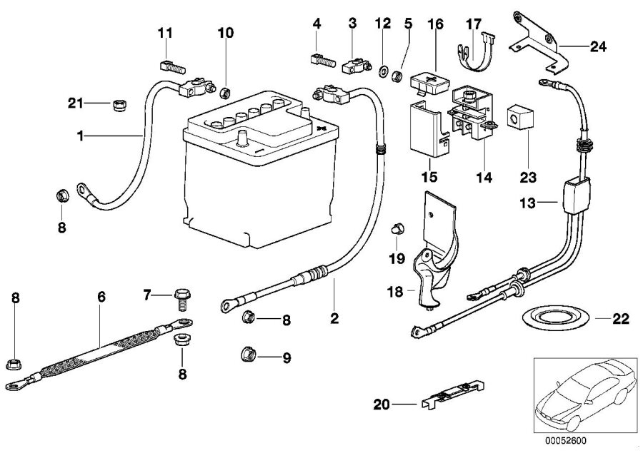 Diagram Battery cable(battery rear) for your 2008 BMW 335i   