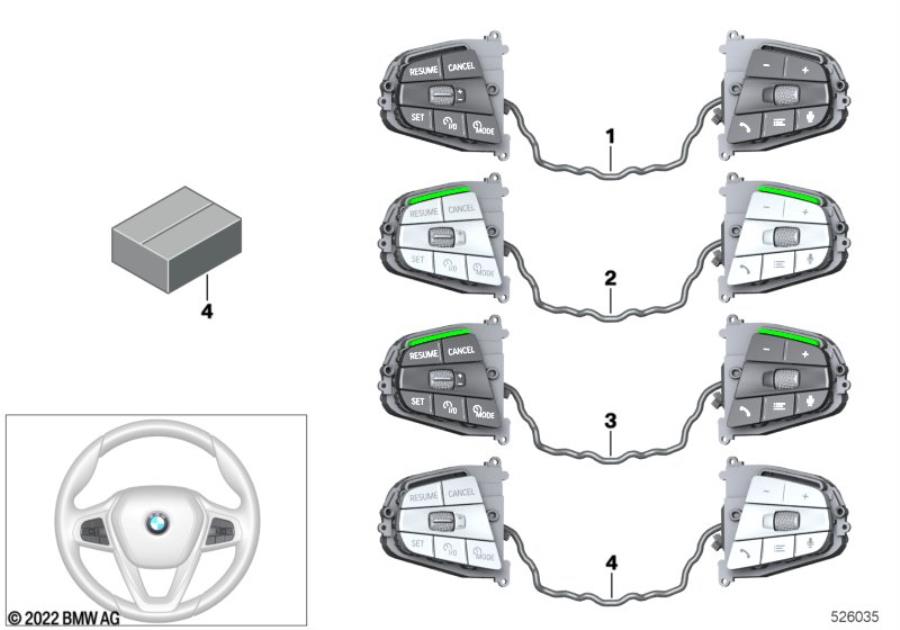 Diagram Switch, steering wheel "Sport" for your BMW