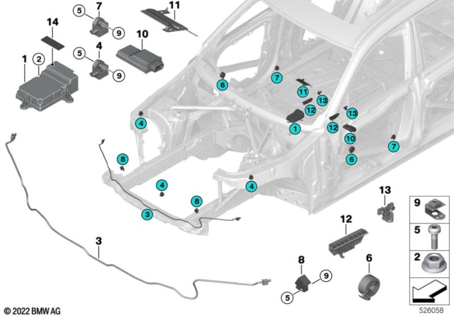 Diagram Electric parts airbag for your 2018 BMW X2 28iX  