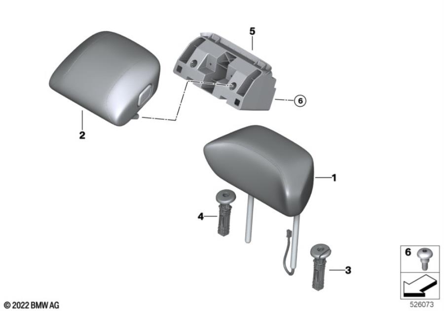 Diagram Seat, rear, head restraint, base seat for your 2014 BMW M6   