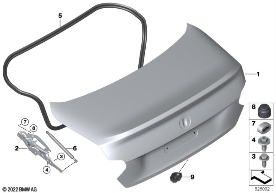 Diagram Trunk lid for your 2017 BMW 320i   