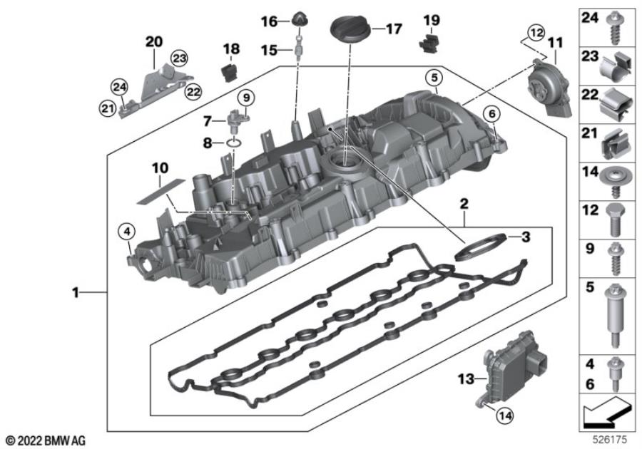 Diagram Cylinder head cover/Mounting parts for your BMW X5  