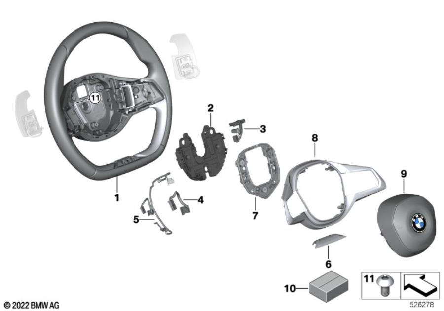 Diagram Leather steering wheel for your BMW