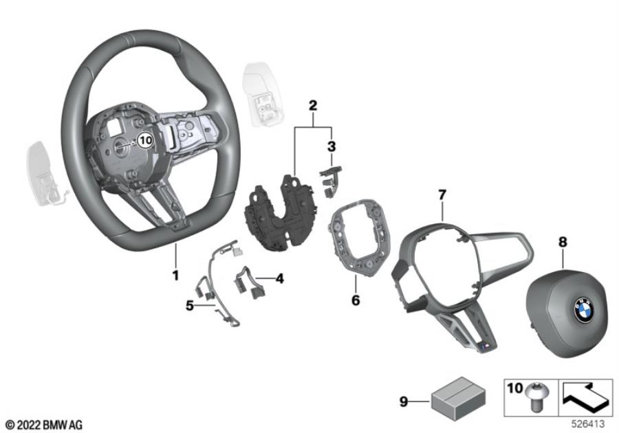 Diagram M Sport steering wheel, airbag for your BMW