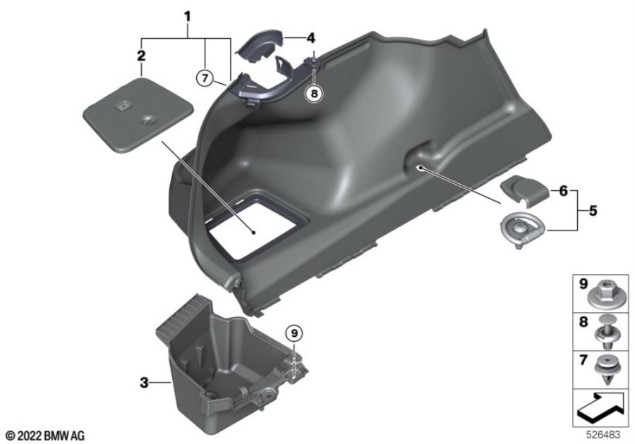 Diagram Left trunk trim for your BMW