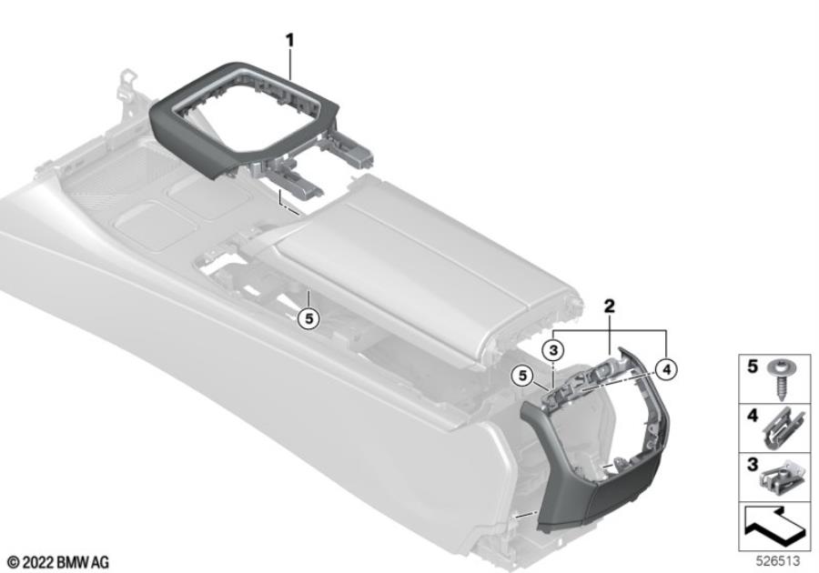 Diagram Mounting parts, center console for your 2010 BMW M6   