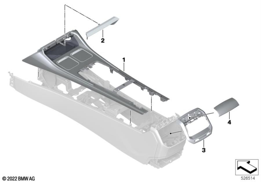 Diagram Decor trims, centre console for your BMW