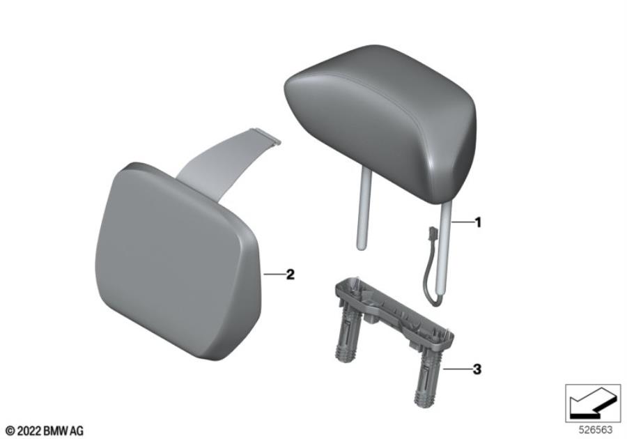 Diagram Seat, rear, head restraint, Comfort seat for your 2012 BMW M6   