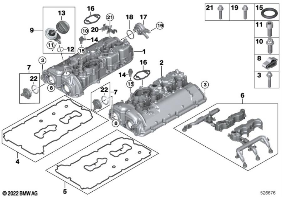 Diagram Cylinder head cover for your BMW