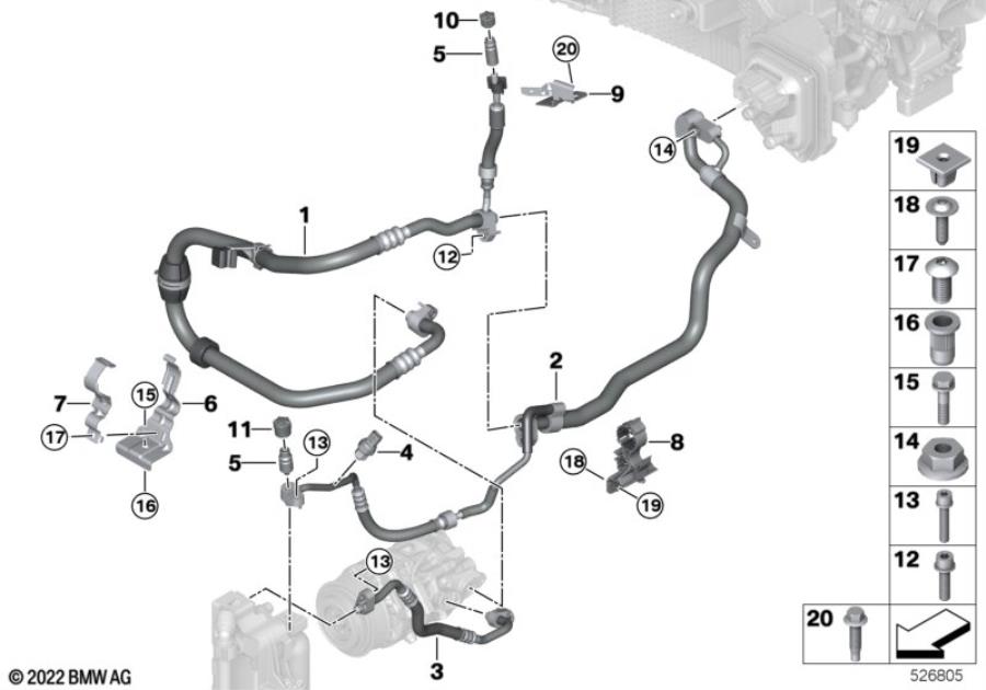 Diagram Coolant lines for your BMW M6  