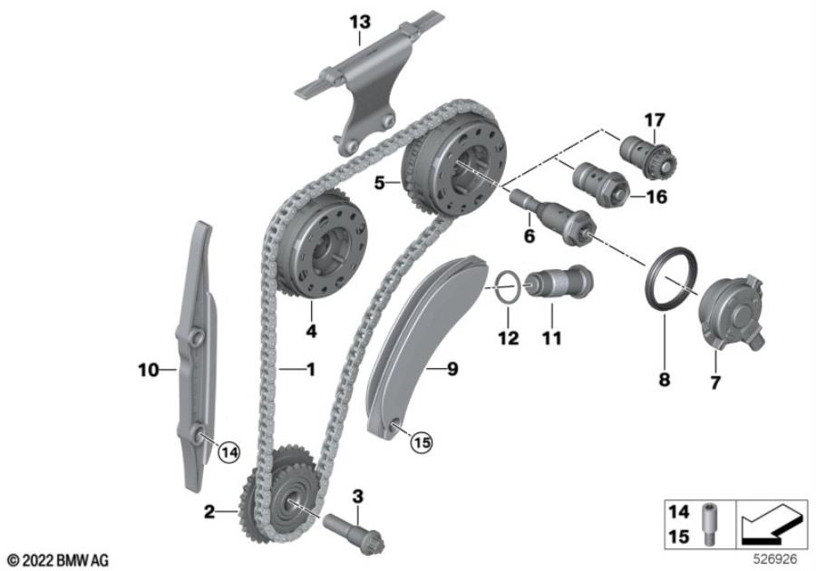 Diagram timing gear timing chain top for your MINI Clubman  