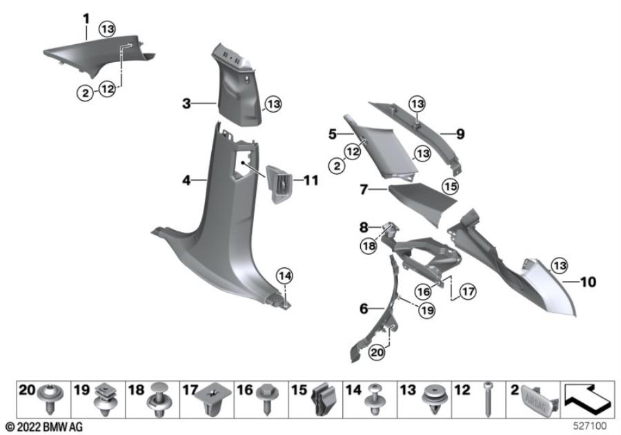 Diagram Trim panel A- / B- / C- / D-Column for your 2015 BMW M235i   