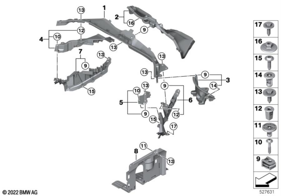 Diagram Mounting parts, engine compartment for your 2010 BMW M6   