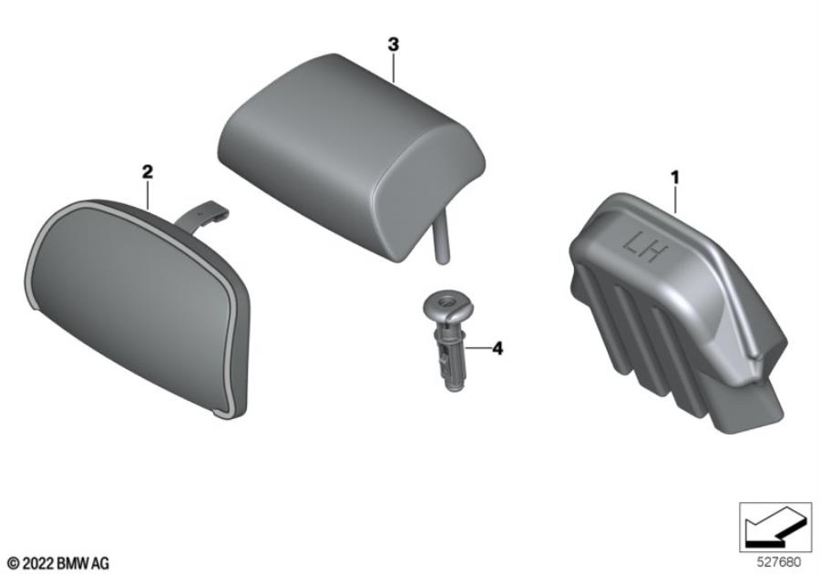 Diagram Rear seat head restraint for your 2010 BMW M6   