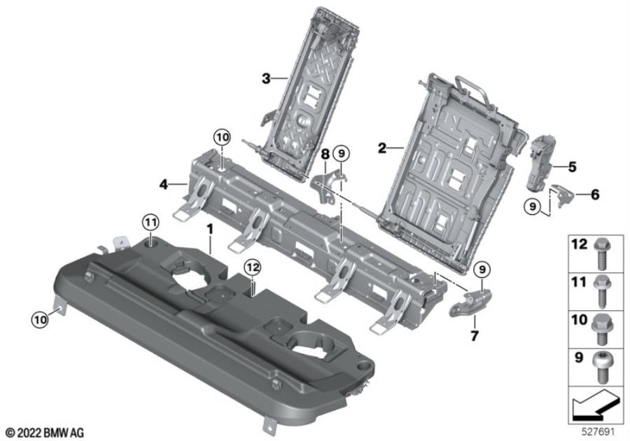 Diagram Seat, rear, seat frame for your 2016 BMW X1   