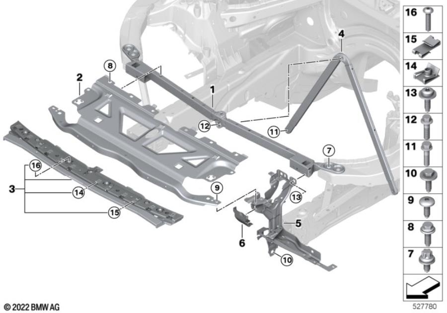 Le diagramme Panneau avant pour votre BMW