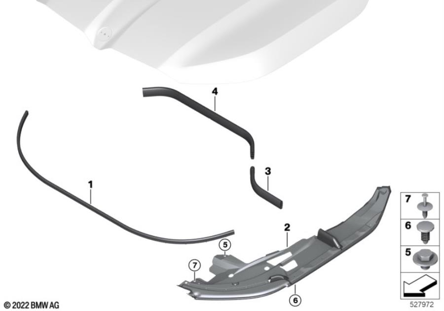 Diagram Hood seals for your BMW