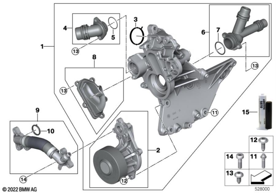 Diagram Cooling system-coolant pump for your 2009 BMW M6   