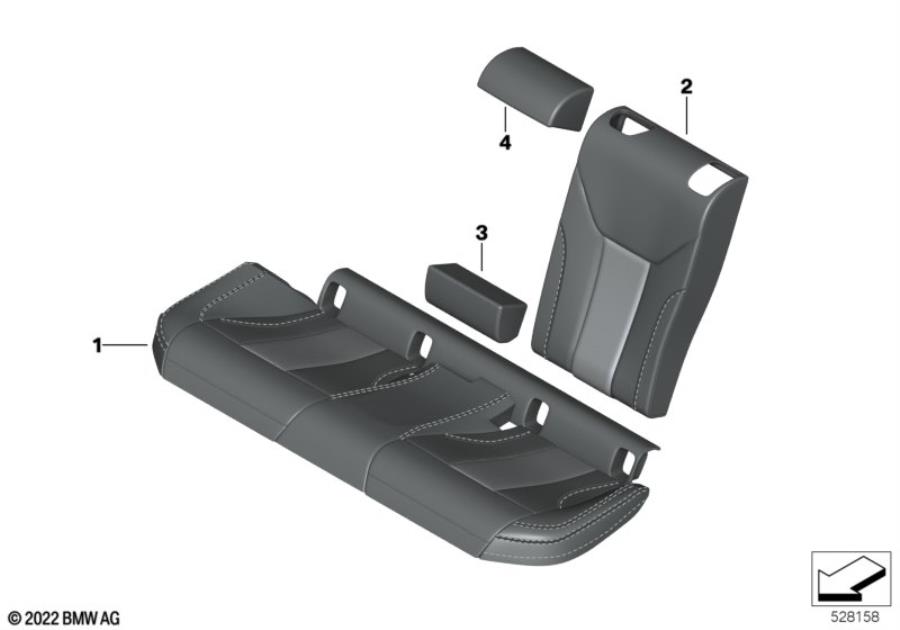 Diagram Individual sports seat cover, rear for your 2006 BMW M6   