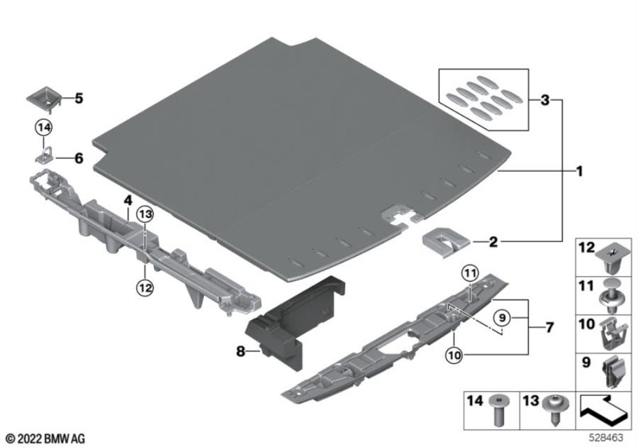 Diagram Trim panel, trunk floor for your BMW