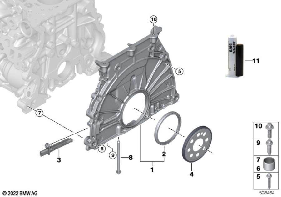 Diagram Timing case cover for your 2016 BMW 640iX   