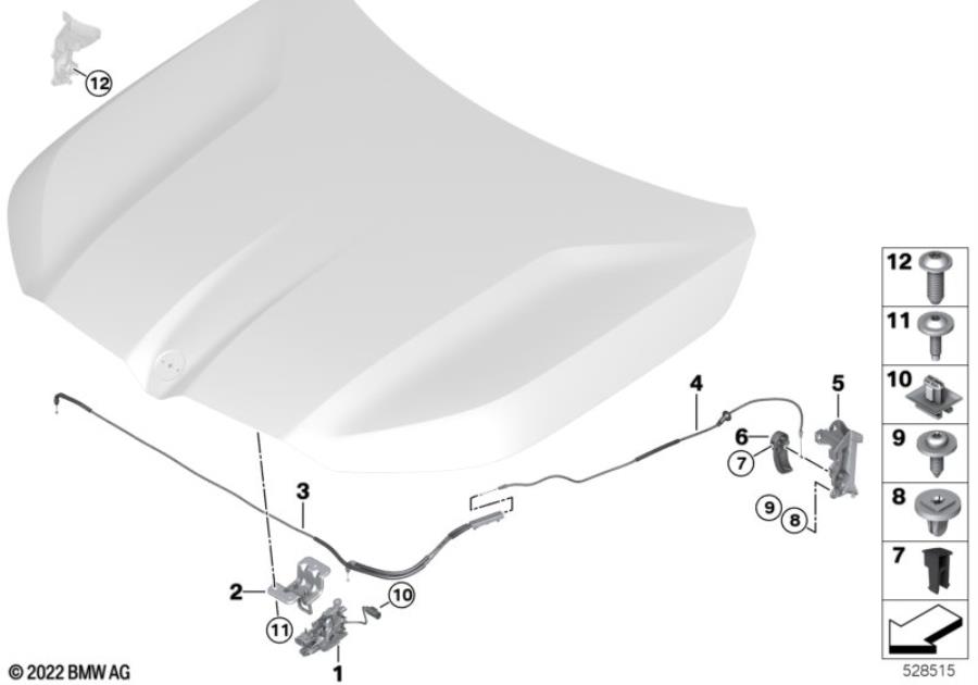 Diagram Hood locking system for your BMW