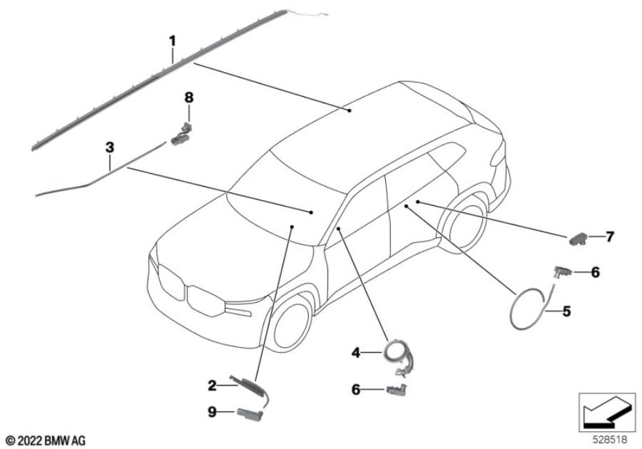 Diagram Fiber-optic conductor, vehicle interior for your BMW