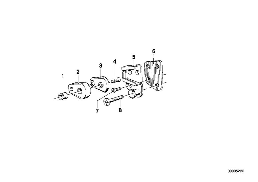 Diagram Front door-striker plate for your 1988 BMW M6   