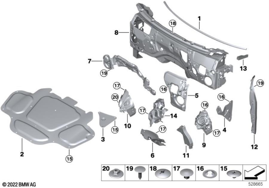 Diagram Sound insulating front for your BMW M6  