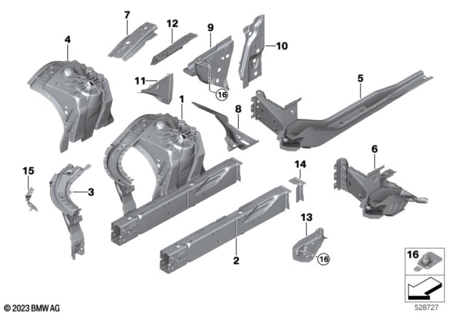 Diagram Wheelhouse/engine support for your 2015 BMW M6   