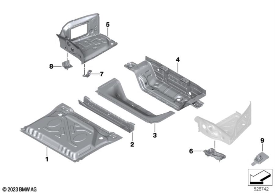 Diagram Mounting parts for trunk floor panel for your 2012 BMW M6   