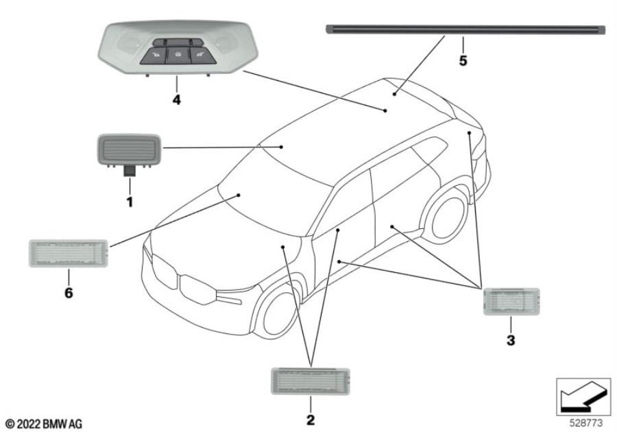 Diagram Various lamps for your 2021 BMW 230i   