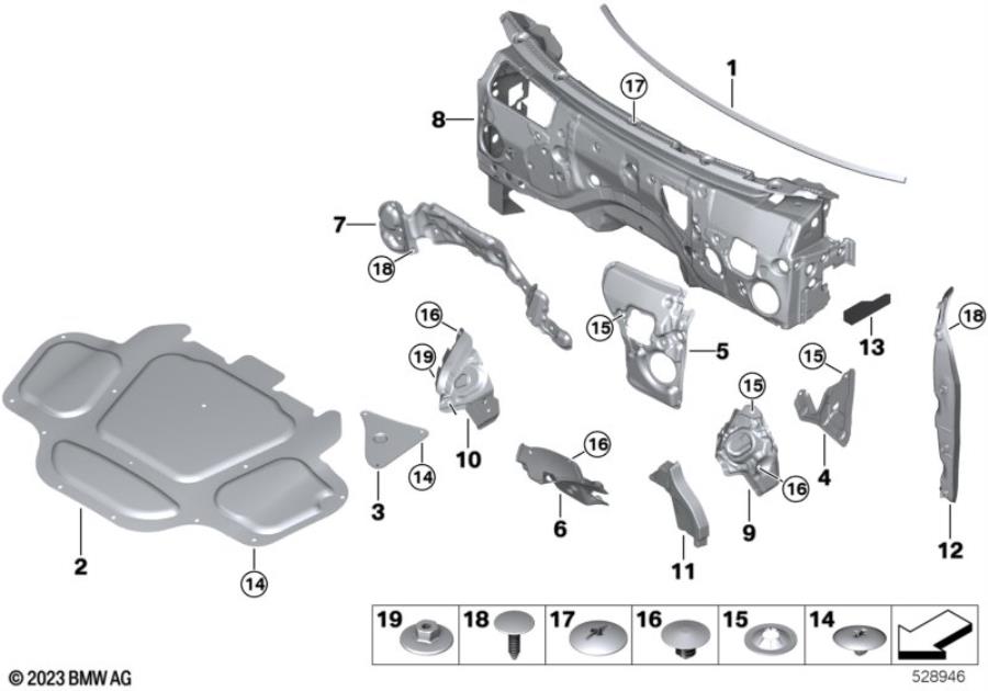 Diagram Sound insulating front for your BMW