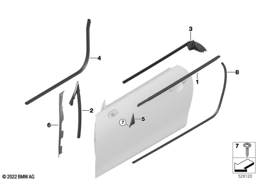 Diagram Trim and seals for door, front for your MINI