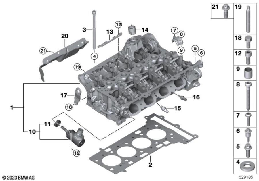 Diagram Cylinder Head/Mounting parts for your BMW