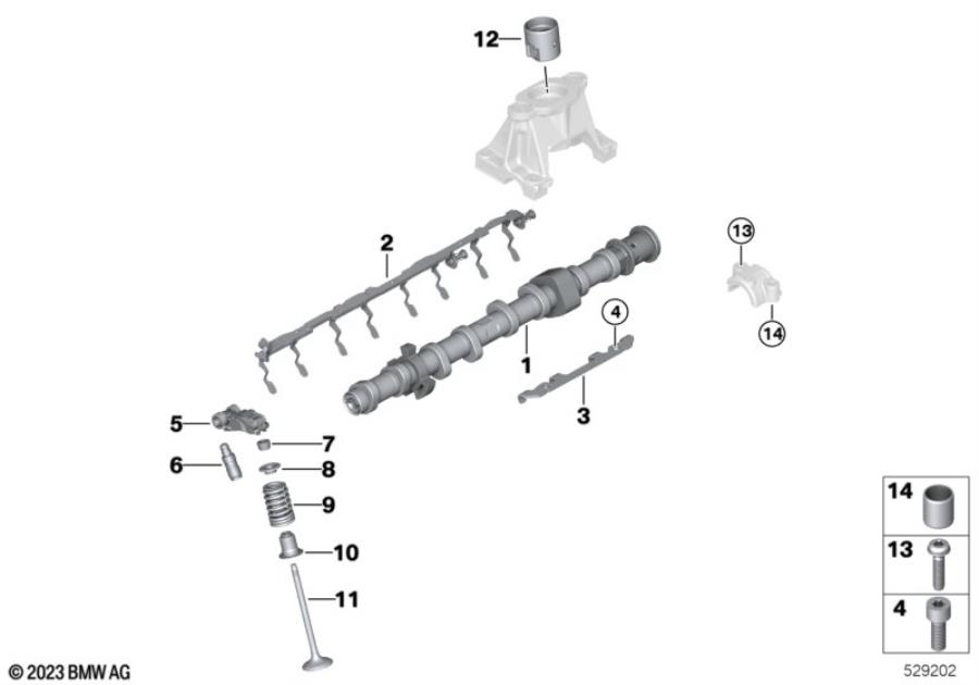 Diagram Valve timing gear, camshaft, outlet for your 1988 BMW M6   