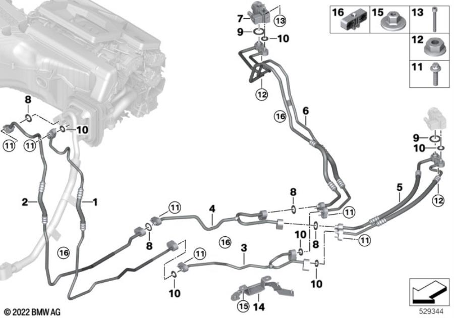 Diagram Refrigerant lines, underfloor for your BMW X5  