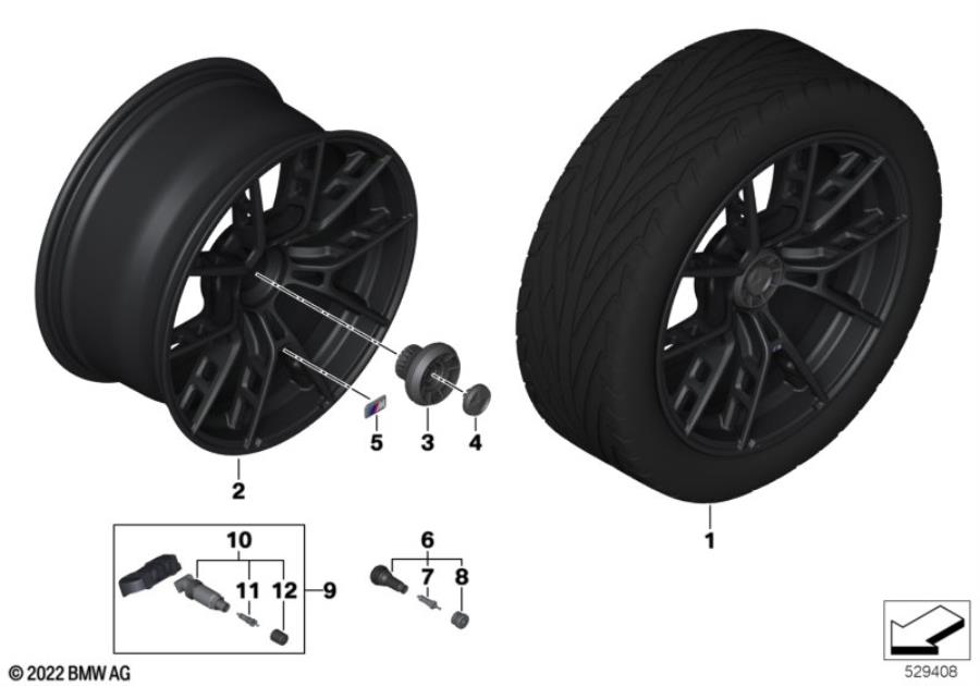 Le diagramme BMW jante AL 963M - 20" verrou.centr.AO pour votre BMW M4  