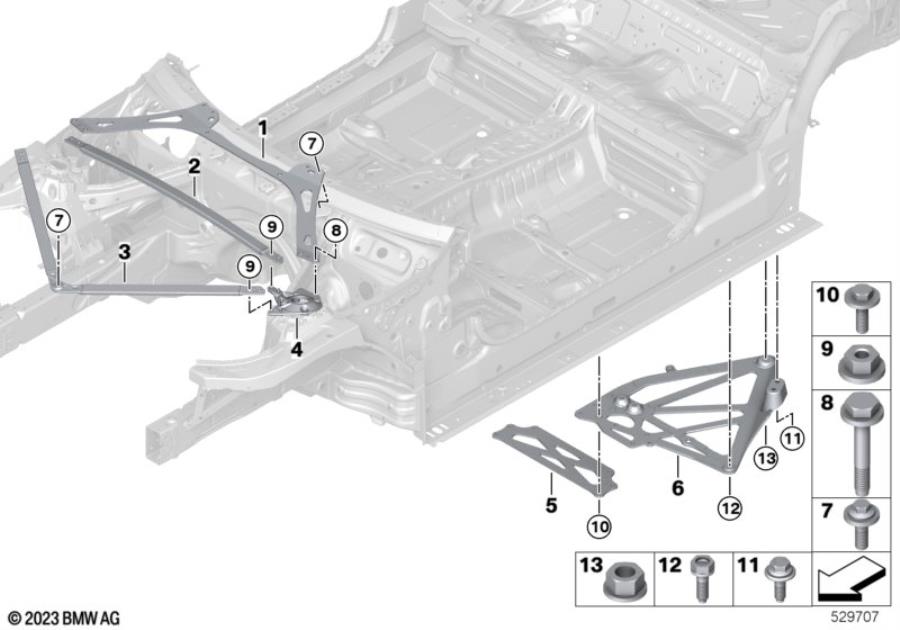 Diagram Reinforcement, body for your BMW X2  