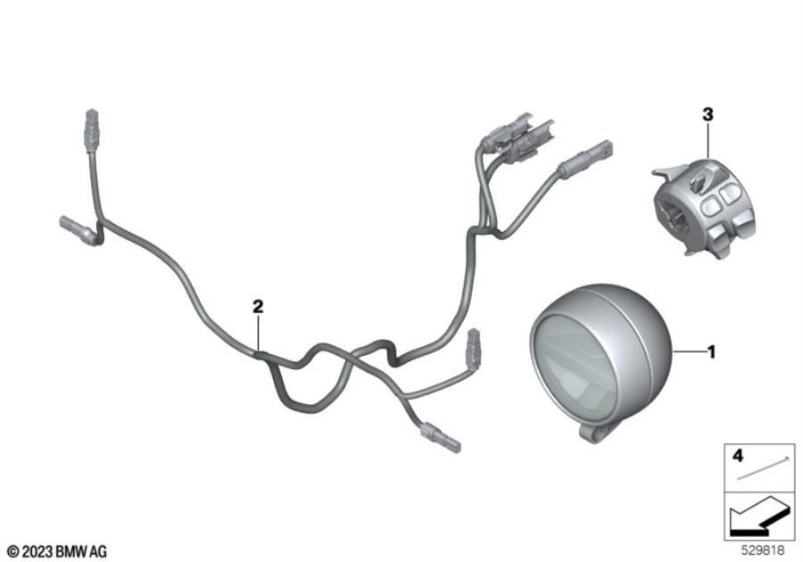 Diagram Retrofit, auxiliary headlight for your BMW R18  