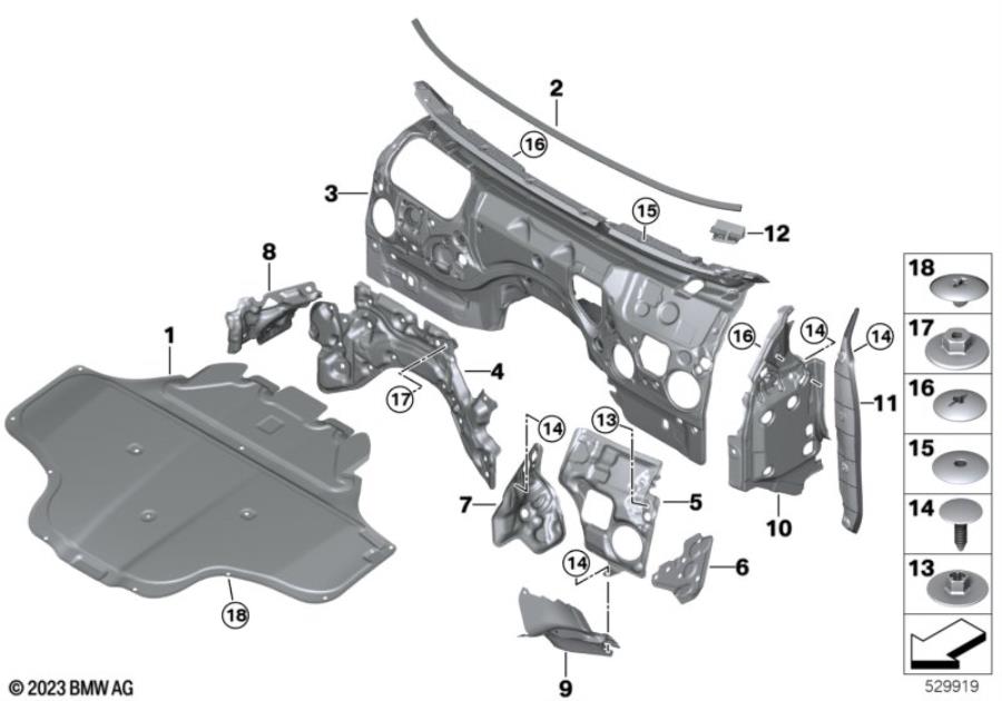 Diagram Sound insulating front for your BMW M6  