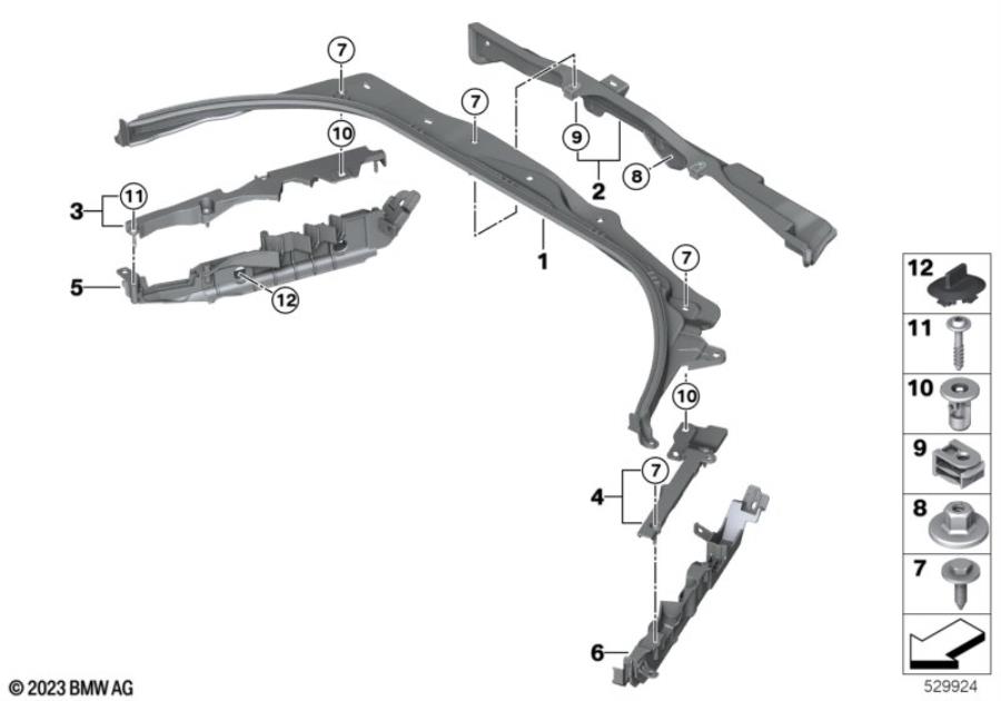 Diagram Mounting parts, engine compartment for your 1988 BMW M6   