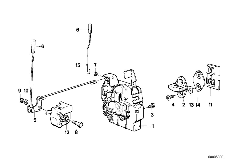 Diagram Door lock front for your 1988 BMW M6   