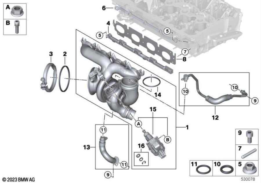 Diagram Exhaust turbocharger with lubrication for your MINI