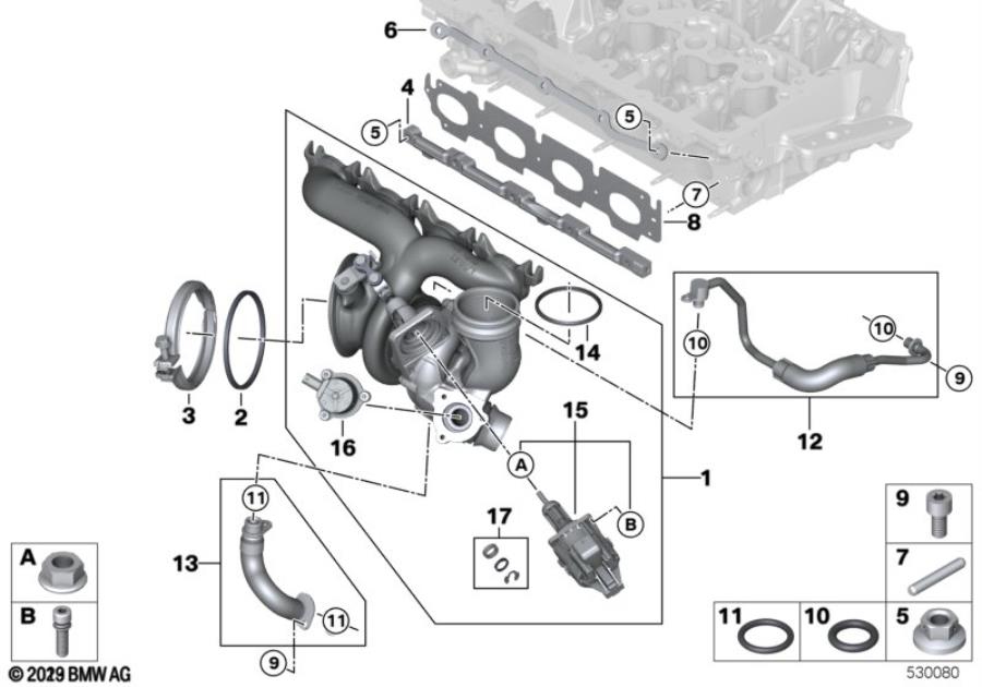 Diagram Exhaust turbocharger with lubrication for your MINI John Cooper Works  