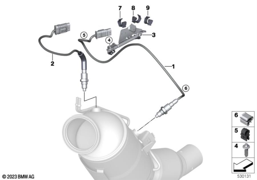 Diagram Lambda Probe Fixings for your 2015 BMW M6   