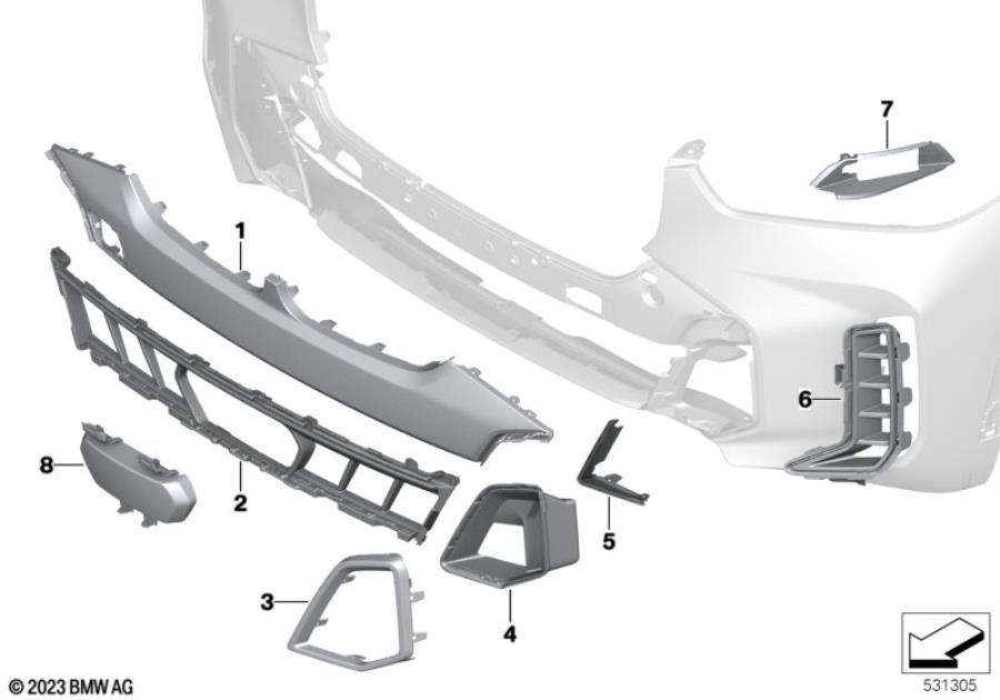 Diagram M trim decor elements, front for your BMW